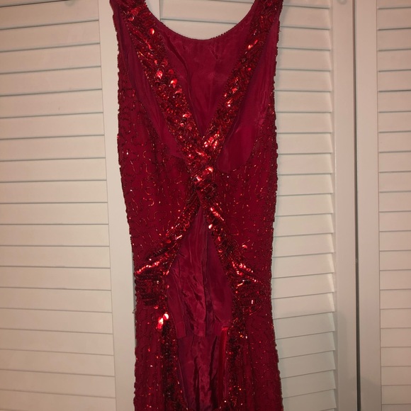 Evening / prom dress - red sequin - Picture 3 of 5